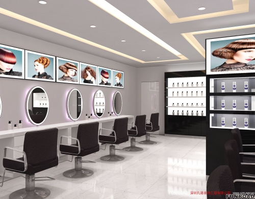 Customized Wooden Hair Salon Display Kiosk for Barber Store Decor