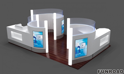 shopping mall kiosk White cosmetic showcase design