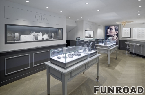 Gray Tone Display Showcase for Jewelry Store Furniture