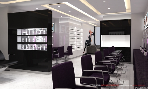 High Quality Hair Salon Display Cabinet with Brow Bar