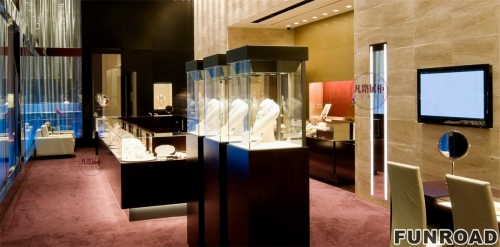 Customized Wooden Display Showcase for Jewelry Store 