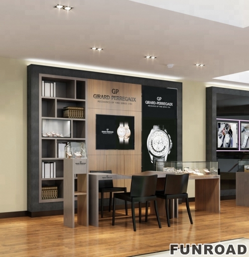   High-end Wooden Watch Shop Showcase Interior Design