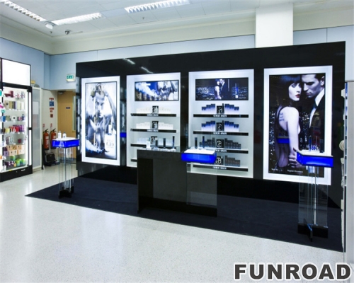 Retail Black Cosmetic Showcase Counter for Makeup Display