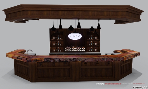 High quality solid wood countertop funroad manufactured bar counter for shop