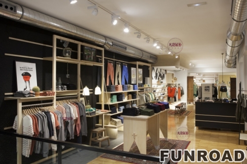 Case Study of Wood Paint Display Cabinet in Clothing Store