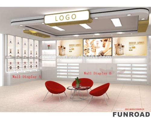 Retail Bright Cosmetic Display Showcase for Nail Shop Decoration