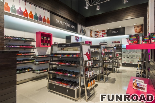 Unique Cosmetic Brand Shop Design with Customized Wooden Display Furniture