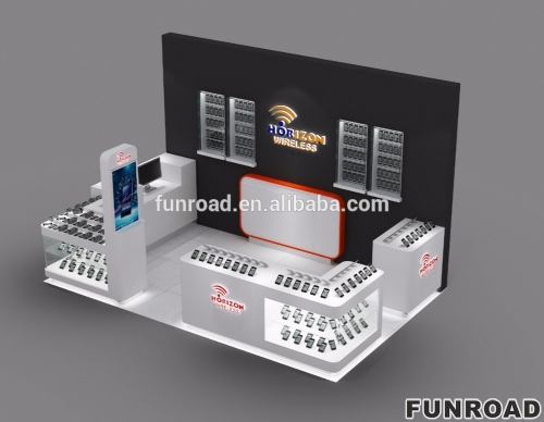 Shopping mall approved mobile phone kiosk for cell phone display counter