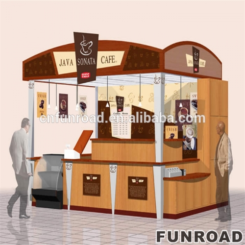 Retail Wooden Beverage Kiosk with Reception for Cafe Shop