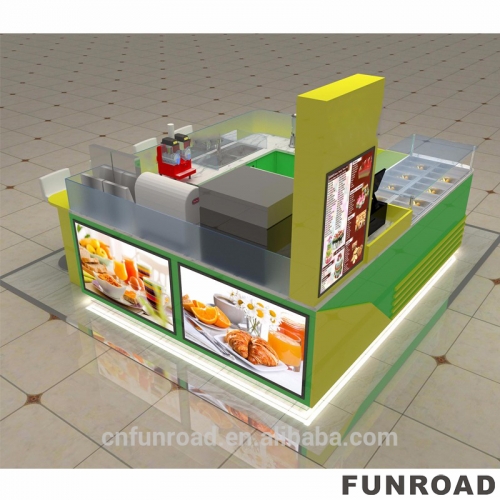 Retail Glass Food & Beverage Kiosk Counter for Shop Display