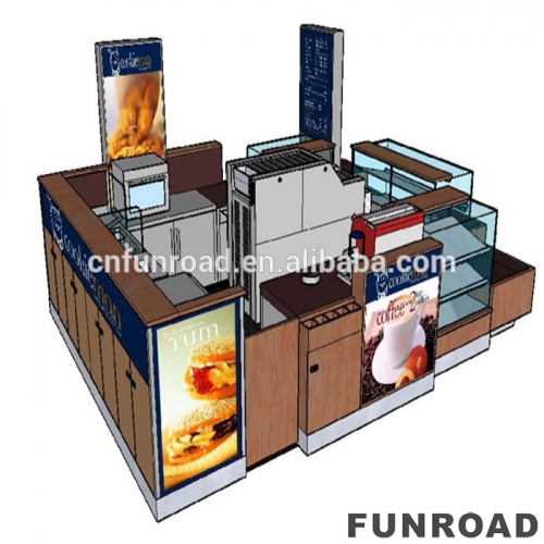 2019 Factory In China Custom Wooden Food Kiosk Mall Booth Bar Counter