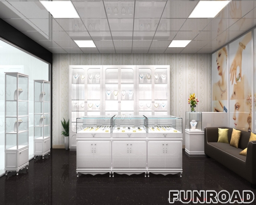 Customized Glass Display Showcase for Jewelry Store Interior Decoration