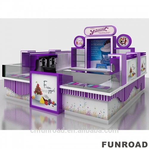 Customized Purple Ice Cream Kiosk for Shopping Mall Decoration