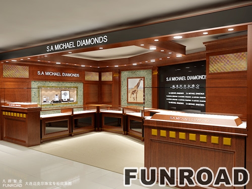 customize showcase design shopping mall kiosk for jewelry with LED light