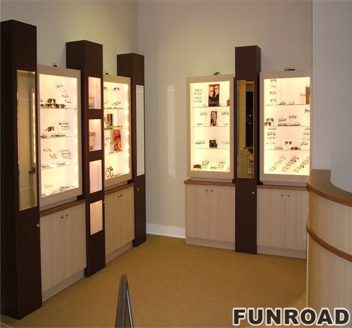 FR-OT-23 Custom Optical Reveal Ark for Sunglass Store Interior Design