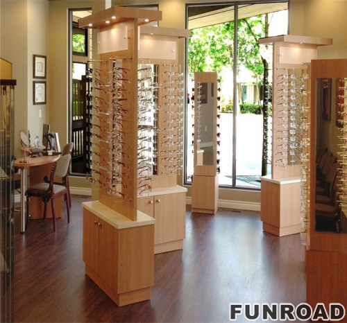 Retail Wooden Optical Reveal Ark for Sunglasses Store Furniture