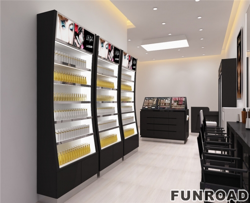 Baking Paint Cosmetic Display Case for Makeup Shop 