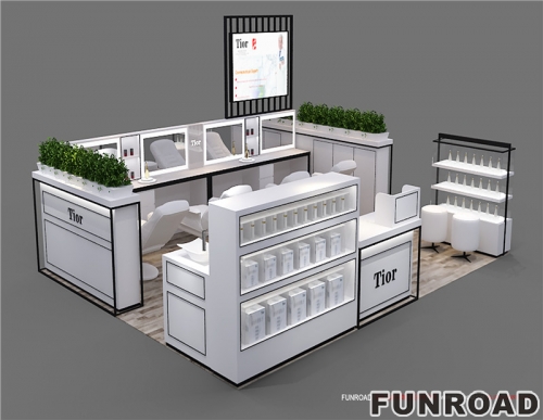 Wholesale Wooden Makeup Counter Showcase Design Kiosk 