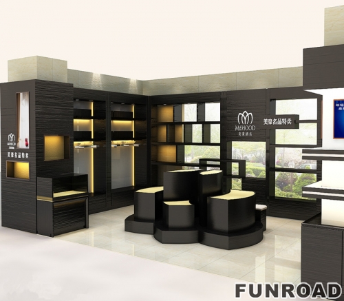 Retail Wooden Cosmetic Showcase for Brand Store Decor