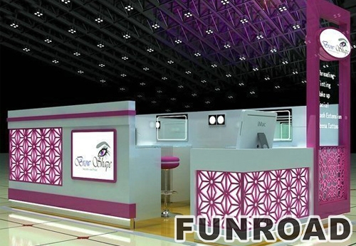 Pink Custom Eyebrow Bar for Shopping Mall Furniture