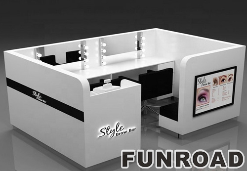 White Cosmetic Showcase Counter for Shopping Mall Furniture