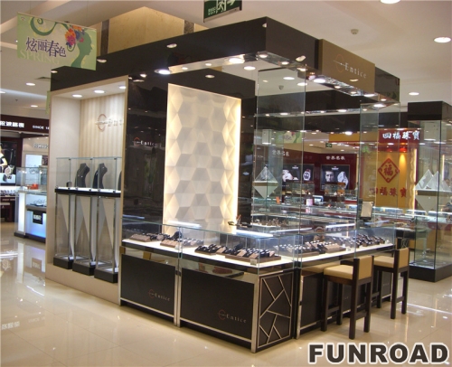 For Shopping Mall Glass Jewelry Display Kiosk | Funroadisplay