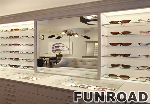 Modern Design Wood Sunglass Display Showcase Counter For Optical Shop 