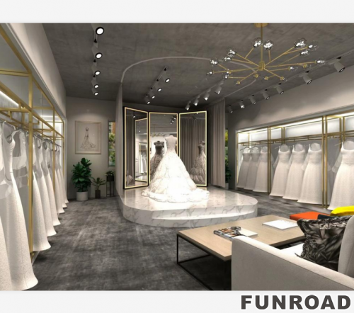 Custom design bridal shop interior display design display showcase for wedding store 