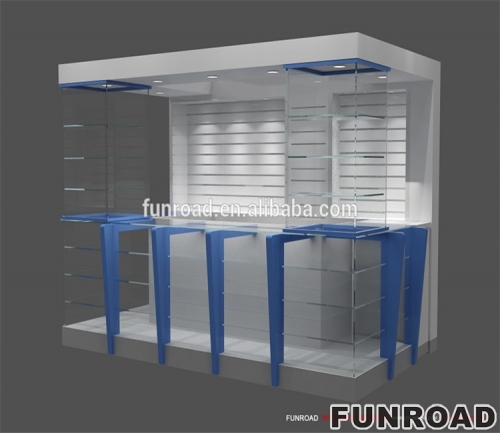 retail showcase cell phone kiosk display cabinet with repair station for Africa 