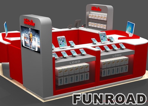 Retail mall cell phone accessories kiosk dsign mobile phone bar 