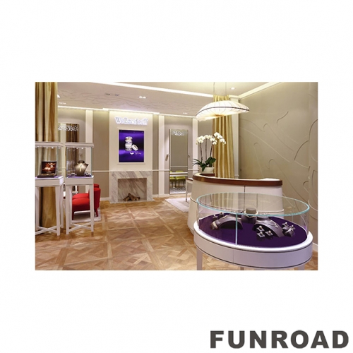 Customized high end jewelry store display fixtures with LED lights