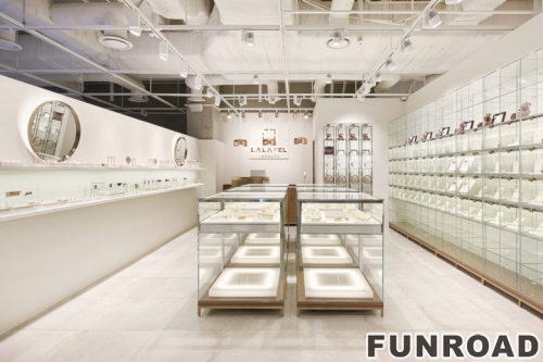 Jewelry store interior design fashion jewelry glass display case and showcase