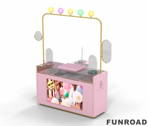 Custom color mobile small jewelry display kiosk showcase / jewelry display counter with spot ligth 