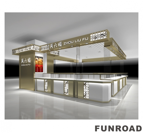customized high end unique elegant jewelry store showcase furniture design kiosk for mall