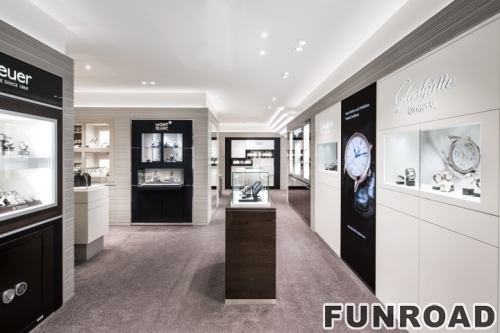 Customized high end watch store display case showcase counter display