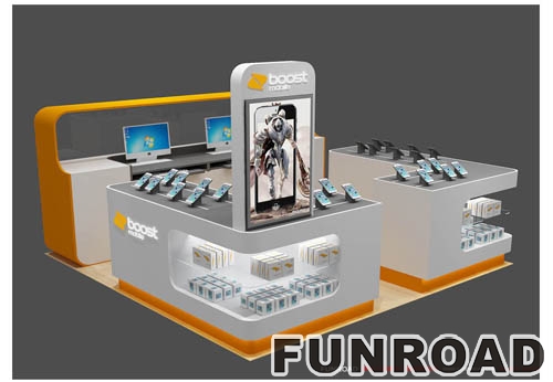 Customized Retail Cellphone Display Kiosk Bespoke Mall Mobile Phone Bar 