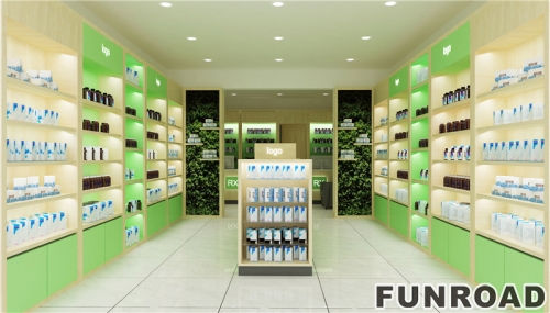 Retail Modern Design Medicine Display Shelf Customized Design Pharmacy Shop Interior Design