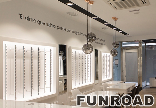 Pure White Design Eyeglasses Display Shelf for Optical Store Decoration