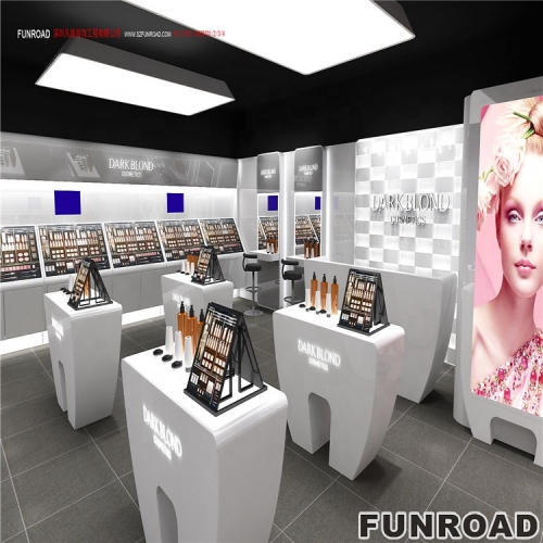 Creative concept makeup display counter cosmetic display cabinet for shop fitting