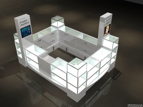 Shopping mall luxury jewelry kiosk