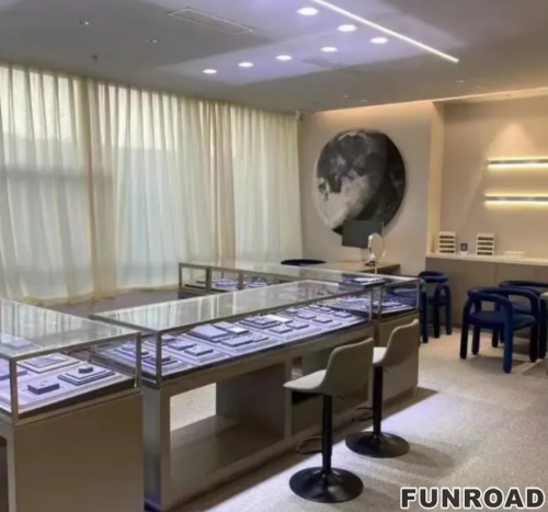 Funroad Customized Deign Jewelry Store Luxury Jewelry Display showcase for Jewelry Shop