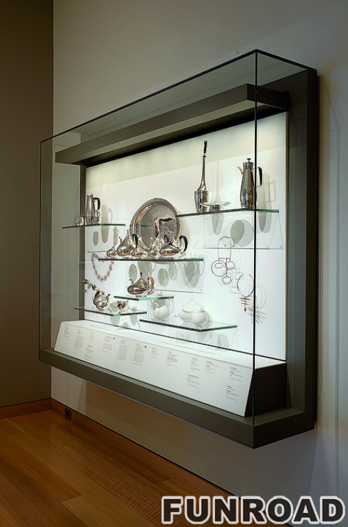 Customized Modern Museum Exhibition Display Cabinet Showcase Solid Wood and Aluminium Vitrine Model for Jewelry