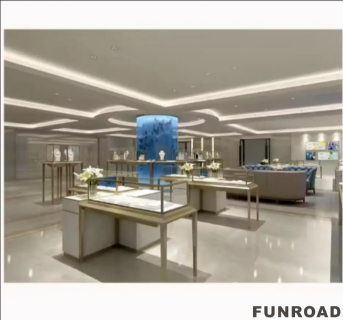 Customized Hot Jewelry Shop Retail Display Table Wooden Solid Wood and Aluminium Vitrine Model for Jewelry