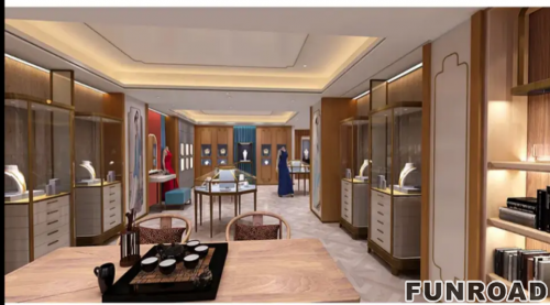 Funroad Jewels Mall Counter Luxury Jewelry Glass Display Showcase for Sale Custom Design