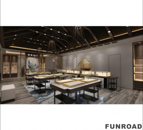 Unique Jewelry Cabinet Custom Luxury Store Interior Counter Island for Sale