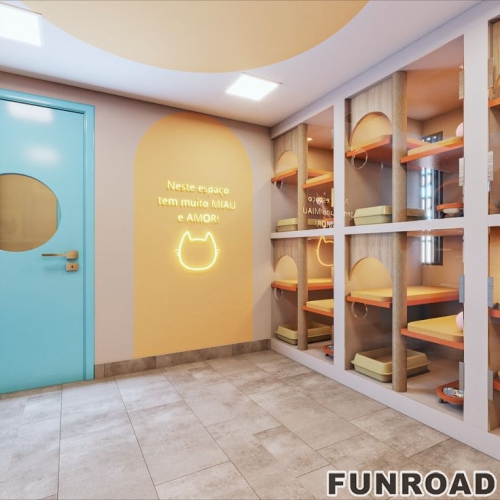Customized Modern Retail Pets Store Interior Design Fitout Layout Dog Display Shelf Pet Shop Showcase for Pets Clothing Food
