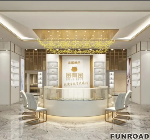 Funroad Hot Sale Jewelry Showcase Custom Design Jewelry Furniture Jewellery Display Cabinet 3d Design for Jewelry Store
