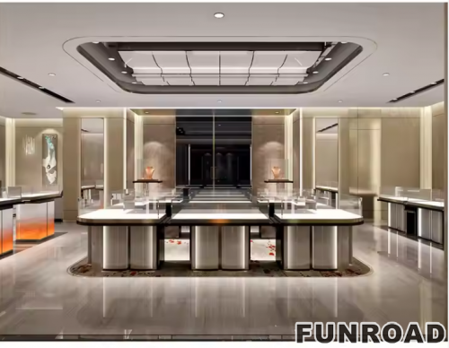 Custom Professional Jewelry Movable Kiosk Layout Design Ideas for Shopping Mall Shop Showroom Interior Custom Renovation