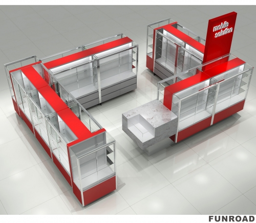 Shop Counter Table Design to Display Mobile Phone Glass Display Counter for Mobile Phone Store Furniture Showcase Design Racks
