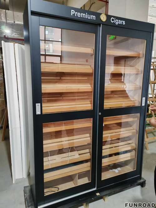 Custom Wooden Cigar Shop Supplies Showroom Tobacco Dispensary Glass Showcase Display Cabinet Grow Wape Show Cases for Smoke Shop